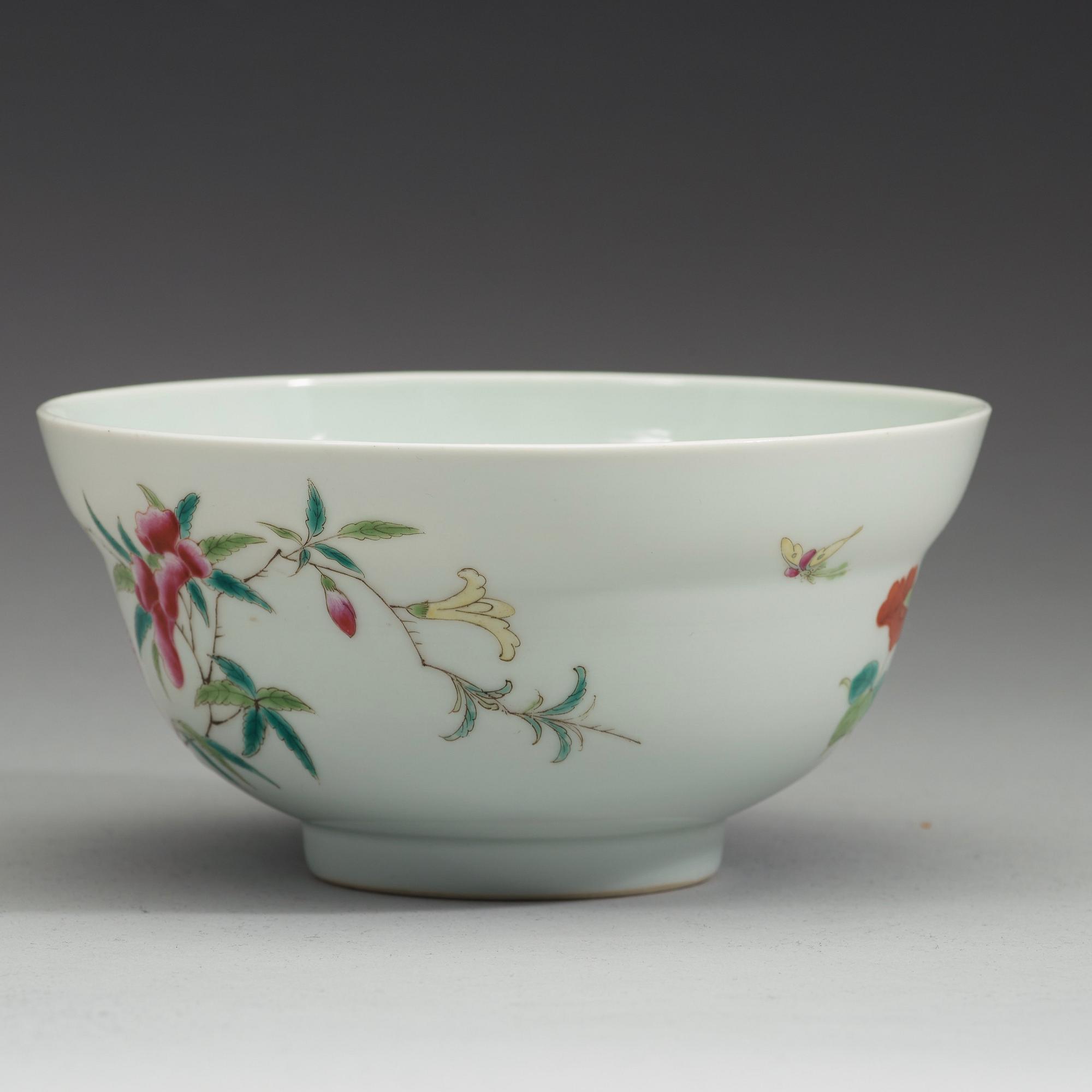 SKÅL, porslin. Qingdynastin, Guangxus sex karaktärers märke och period (1875-1908).