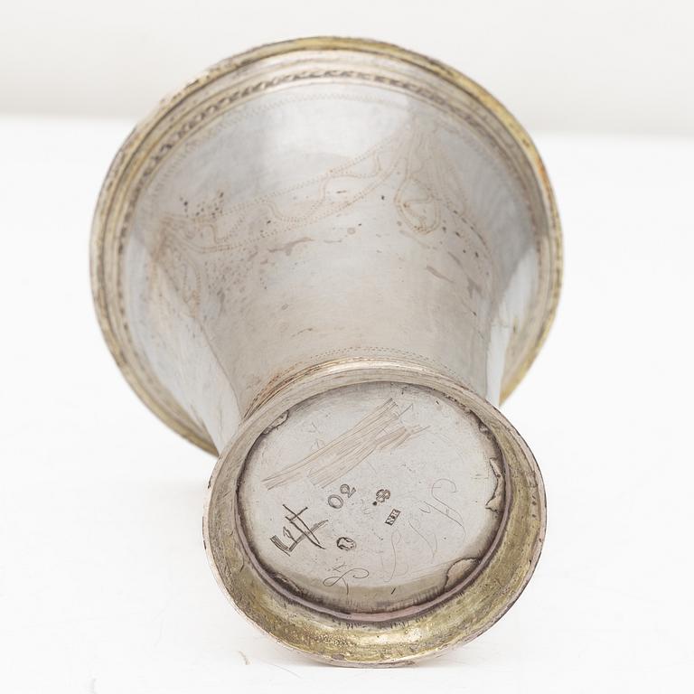 A Swedish silver beaker, mark of Nils Hoffsten, Stockholm 1796.