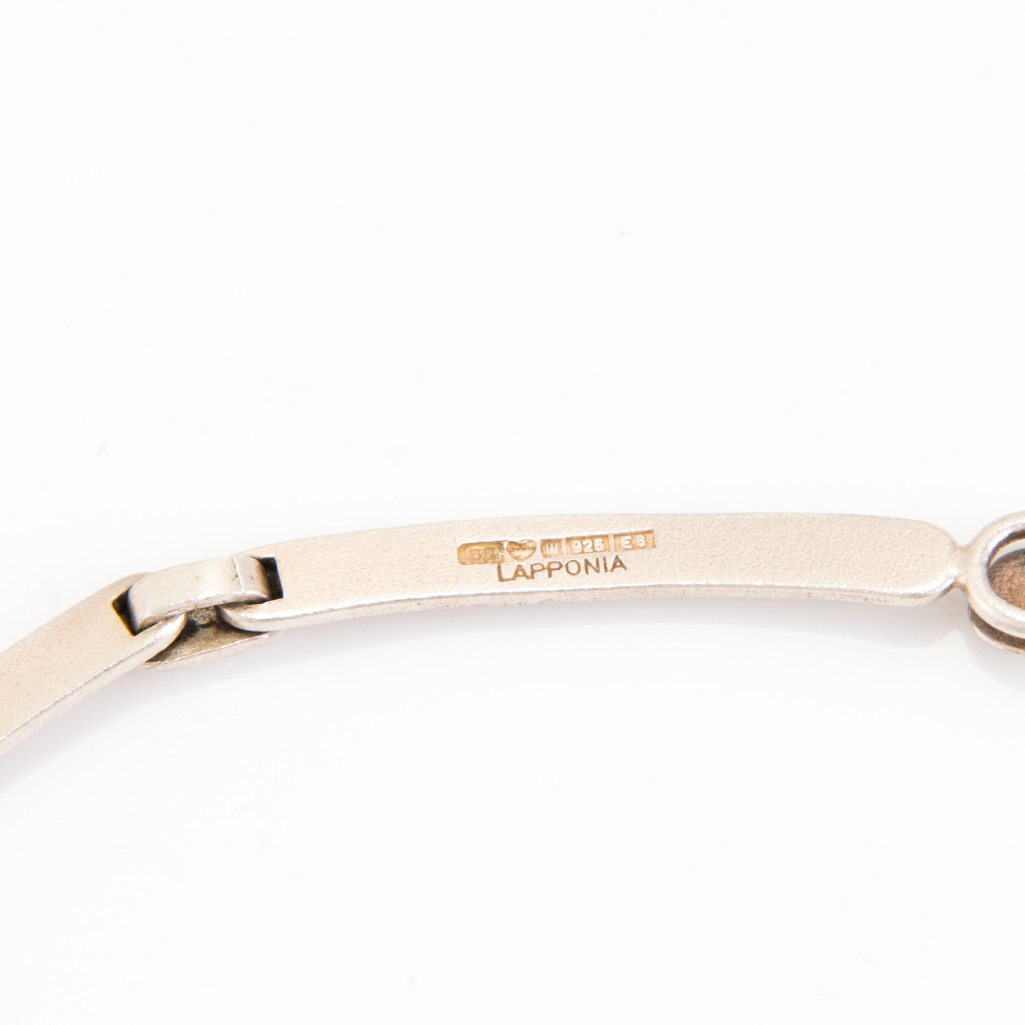 LAPPONIA, KAULAKORU ja RANNEKORU, sterling hopeaa, 1982-1998.