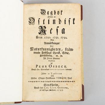 A Voyage to China and the East Indies by Pehr Osbeck, with 12 engraved plates.