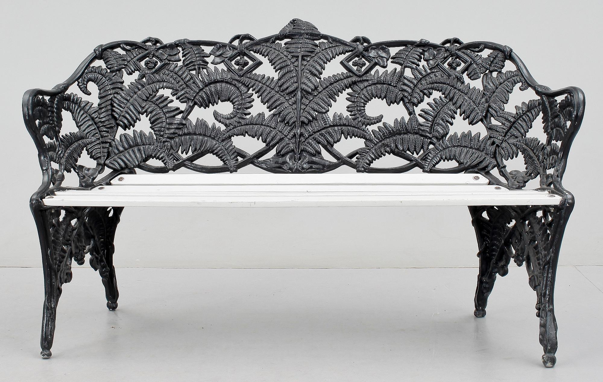 TRÄDGÅRDSSOFFA, gjuten aluminium, 1900-talets slut.