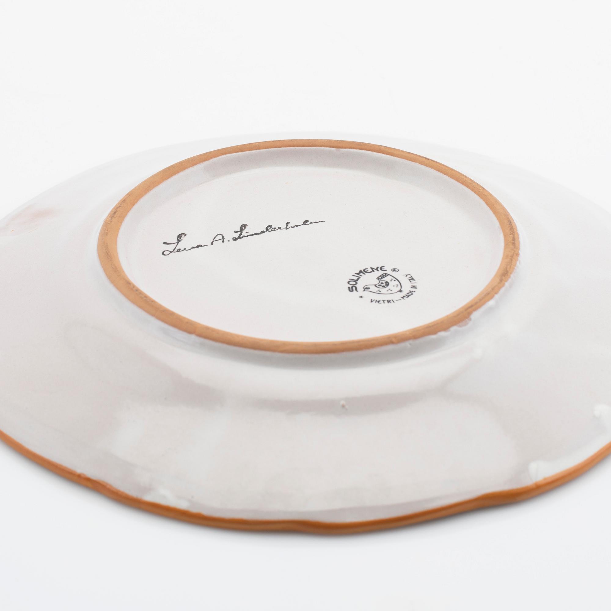 Lena Linderholm, Service, 45 + 8 pieces, ceramics, and glass, 5 pcs, Solimene, Italy, and Bergdala, 21st century.