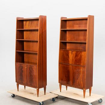 Bookshelves, a pair in Gustavian style from the mid-20th century.