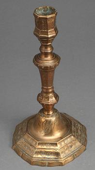 LJUSSTAKE, mässing, Barock, 1700-tal.