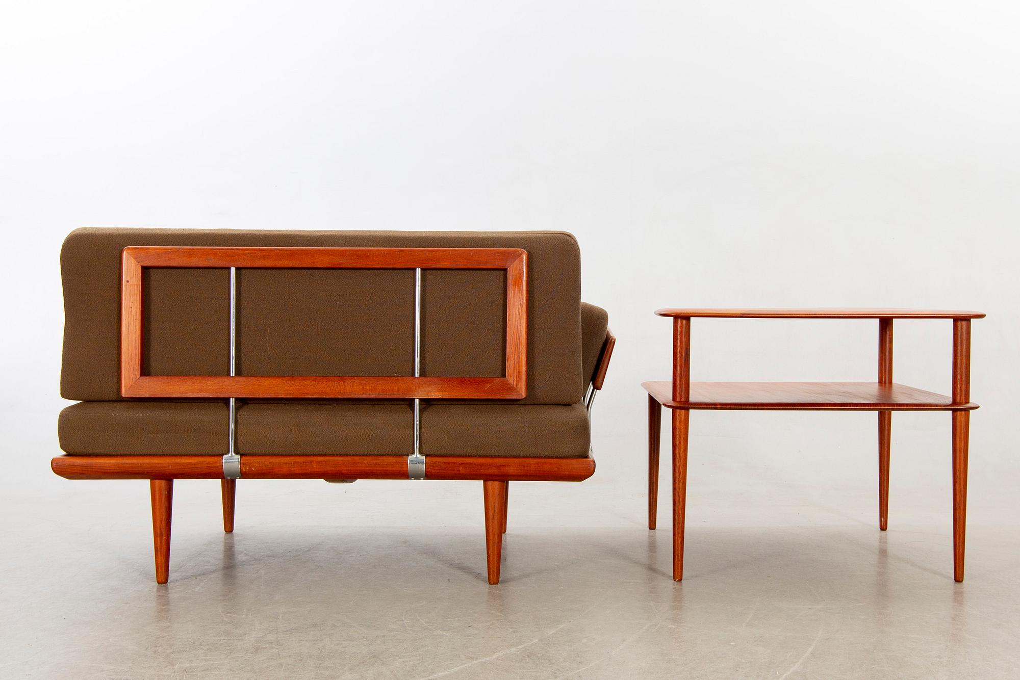 Peter Hvidt & Orla Mølgaard Nielsen,hörnsoffa med hörnbord 3 delar, "Minerva", France & Son, Danmark, 1950/60-tal.