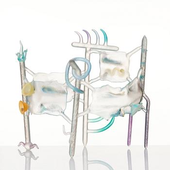 Ginny Ruffner, a flameworked glass sculpture 'To Miró', Pilchuck USA ca 1985.