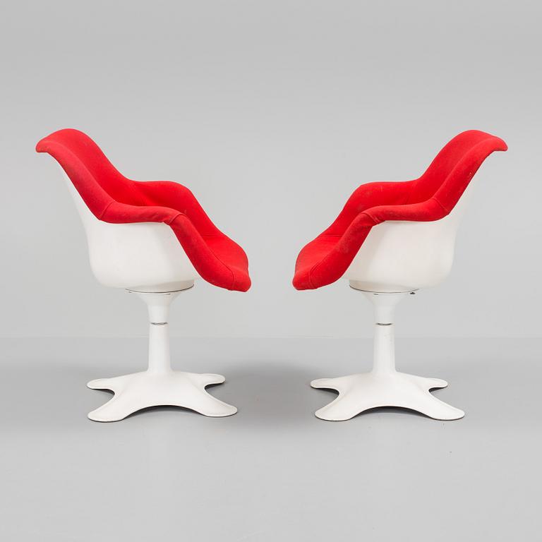 YRJÖ KUKKAPURO, a pair of 'Karuselli' armchairs from Haimi, Finland, 1980's.