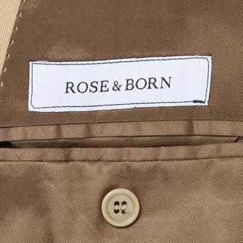 ROSE & BORN, a khaki cotton suit consisting of jacket and pants. Size 54.