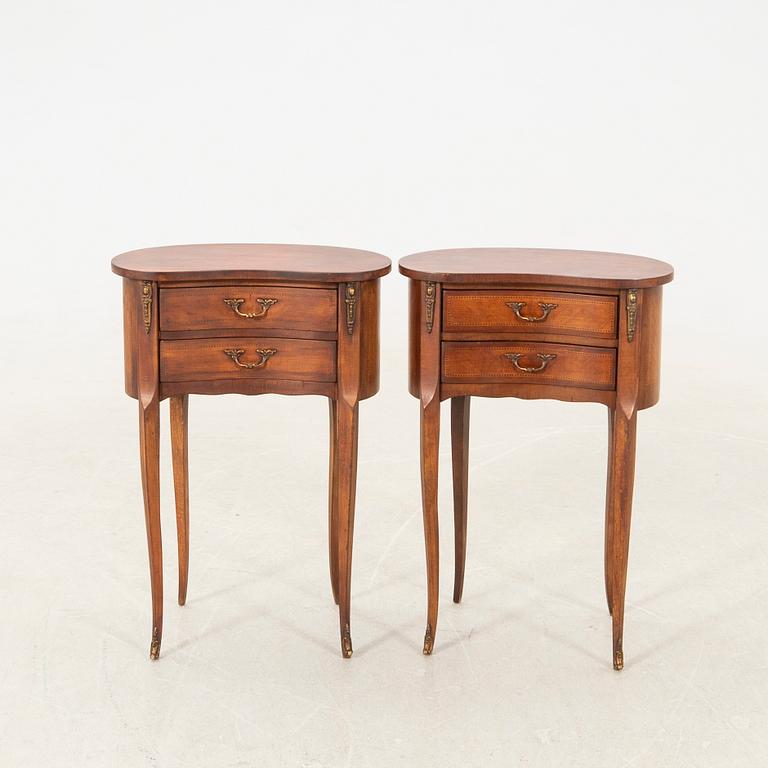 Side tables/Bedside tables, a pair, Rococo style, mid-20th century.