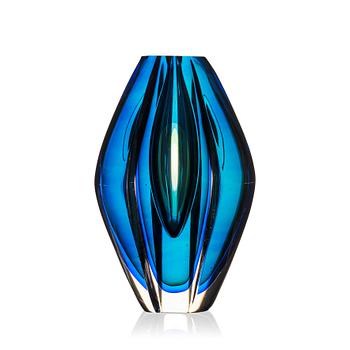 Mona Morales-Schildt, a 'Ventana' cut and polished glass vase, Kosta Sweden 1950s-60s.