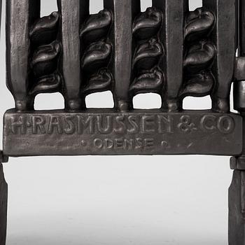 Fireplace front, cast iron, Art Nouveau, after Hans W Larsen, late 20th century.