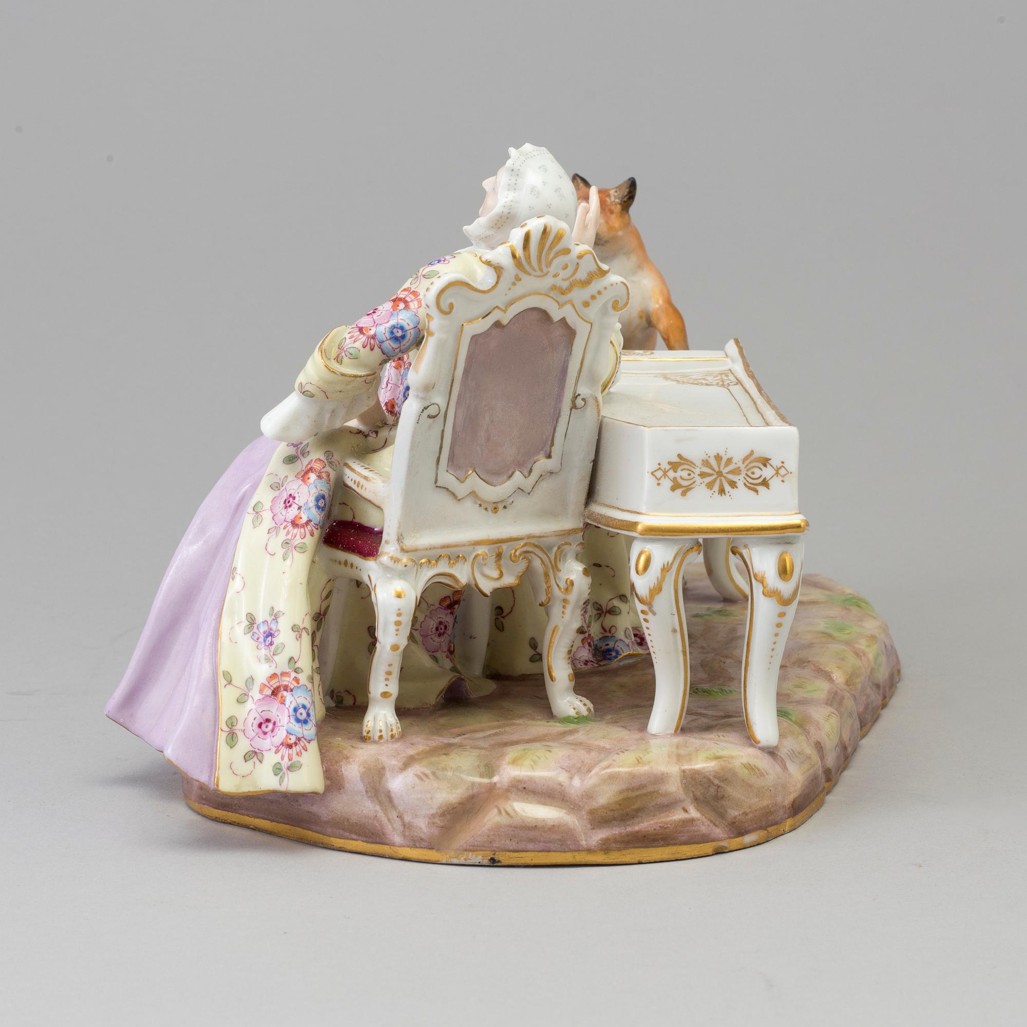 A Meissen figure group, late 19th Century. Not first quality.