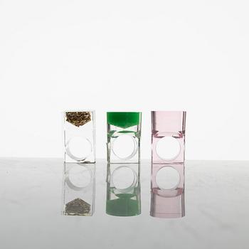 Siv Lagerström, three acrylic plastic rings, 1970s.