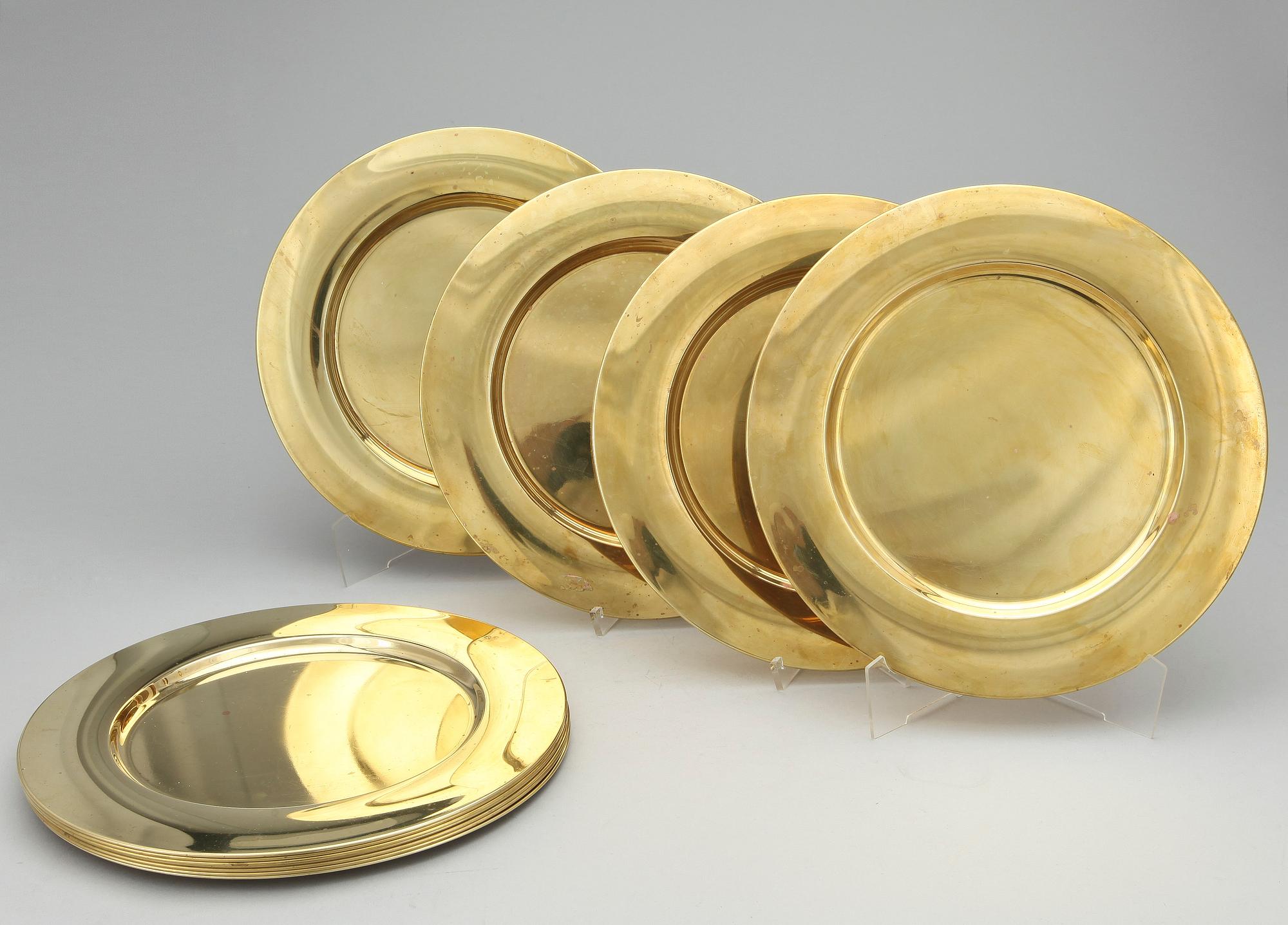 KUVERTTALRRIKAR, 11 st, mässing, bla Stelton, Danmark 1900-tal.