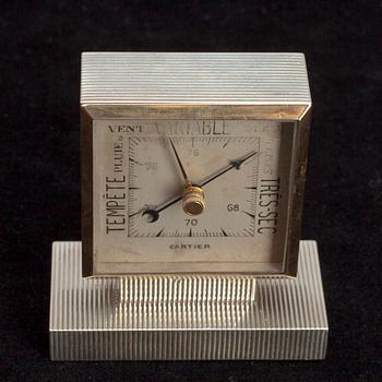 CARTIER BAROMETER, silver, guld. Frankrike 1930-t.
