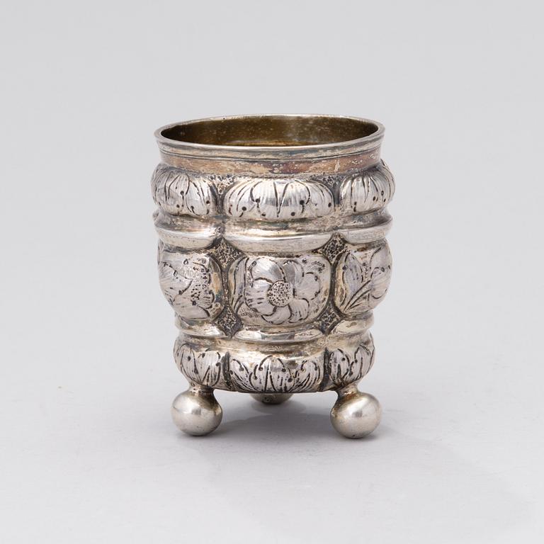 BÄGARE, silver, Augsburg, Christoph Leipziger 1639-1678, vikt 135 g.