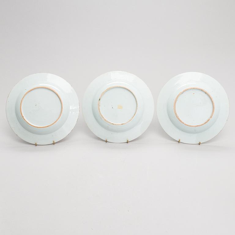 Lautasia, 6 kpl, posliinia, Kiina 1700-luku.