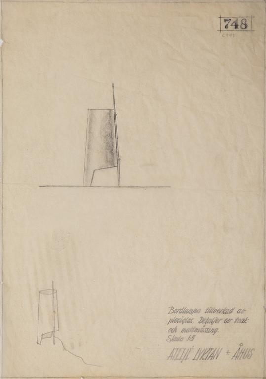 Hans Bergström, bordslampor 1 par, modell "748", ateljé Lyktan, Åhus, 1940-50-tal.