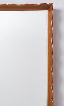 Otto Schulz, a Swedish Modern mahogany wall mirror, Boet, Gothenburg, Sweden 1930-40's.