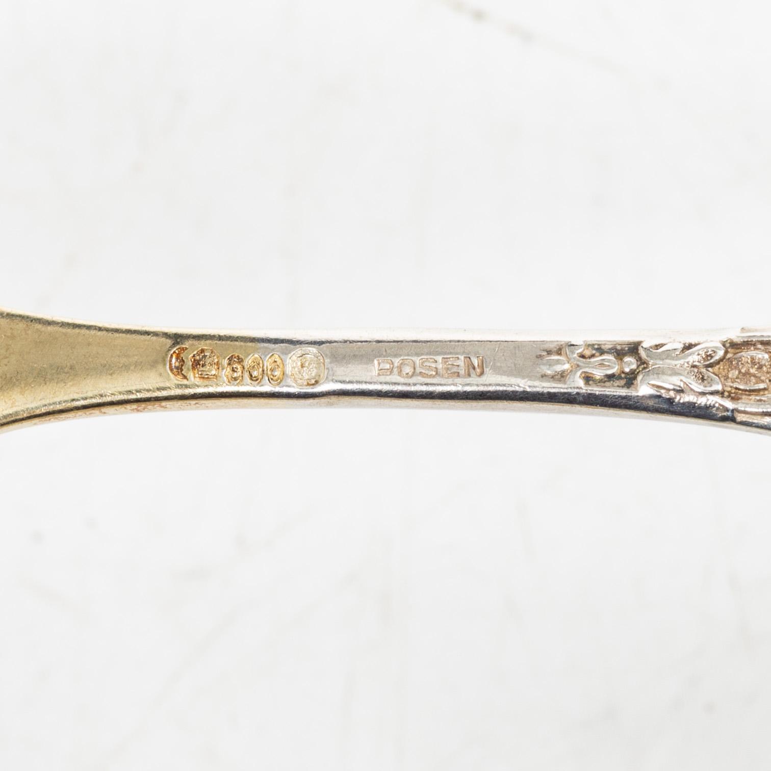 Six silver lobster forks, Germany,