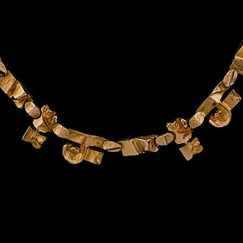 Björn Weckström, NECKLACE, "Tenochtitlan", 14K gold. Lapponia 1984.