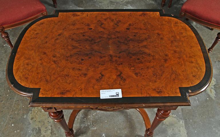 SALONGSMÖBEL, 5 delar, nyrenässans, 1800-talets slut.