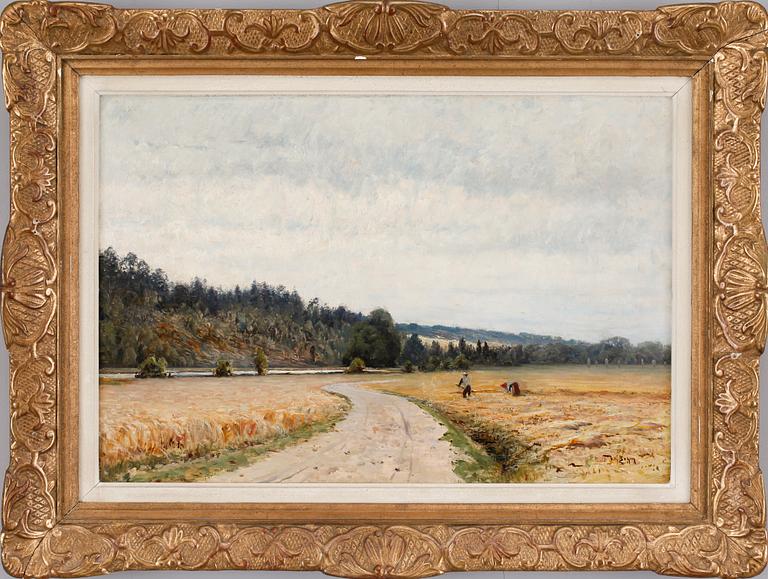 WILHELM BEHM, olja på pannå. Sign.