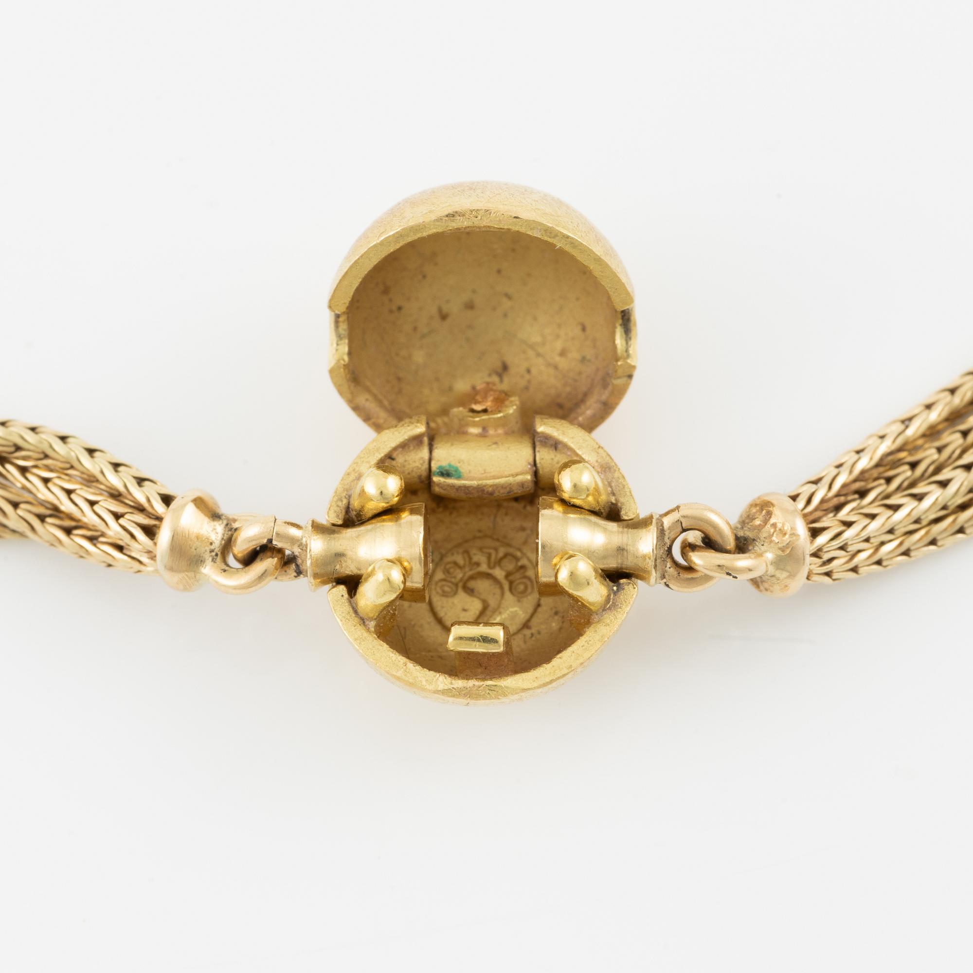 Ole Lynggaard, collier, fyrradigt, 18K guld med kullås.