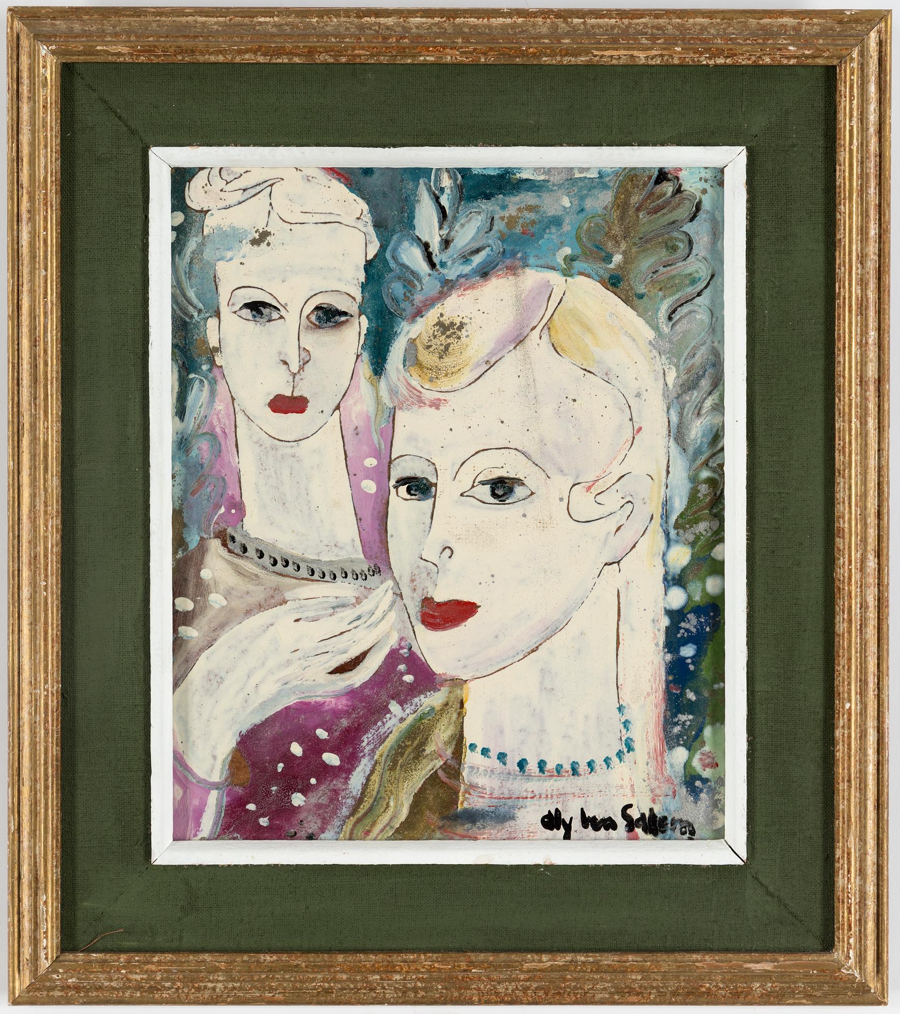 ALY BEN SALEM, mixed media on panel, signed.