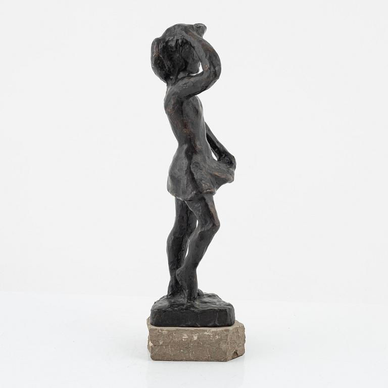 Axel Olsson, skulptur, signerad. Brons, total höjd 34 cm.