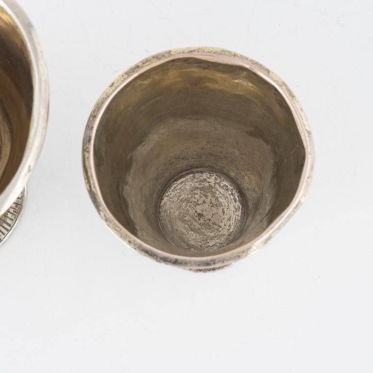 Two Swedish Silver Beakers, early 19th Century.