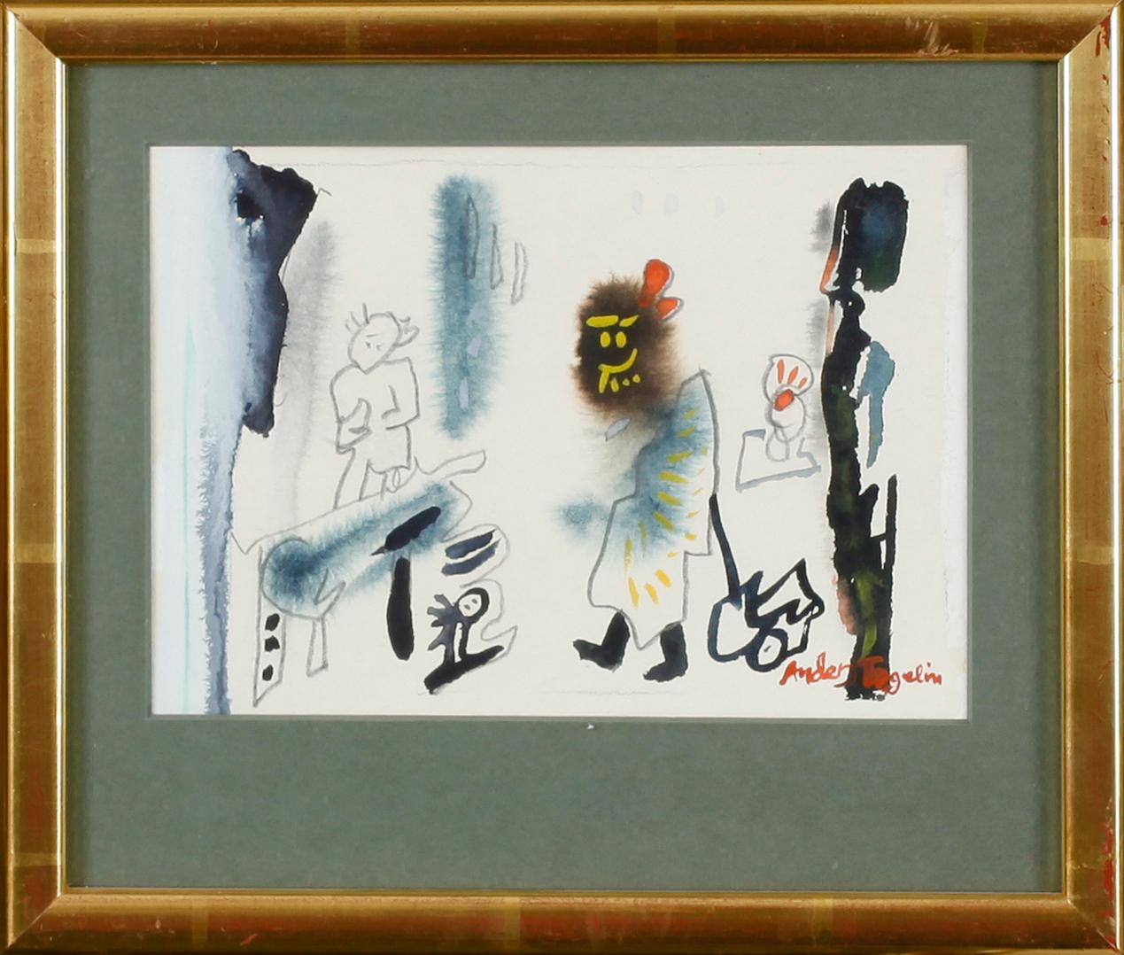 ANDERS FOGELIN, blandteknik, signerad.