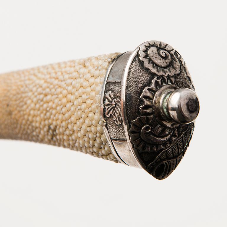 A Danish 18th Century silver-mounted hunting dagger.