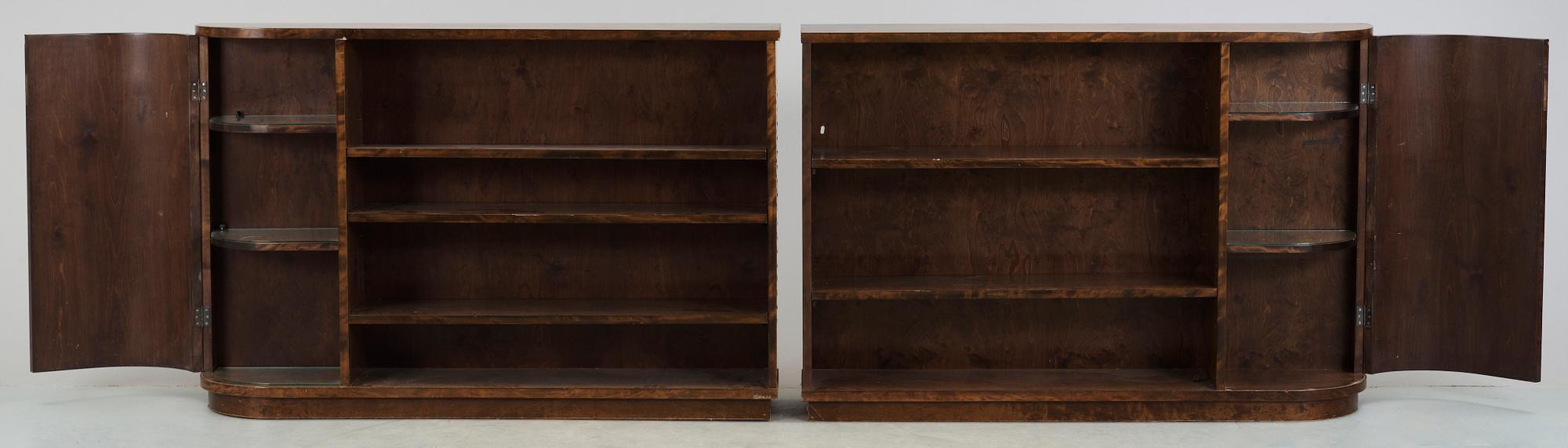 BOKHYLLOR, ett par, art déco, 1920/30-tal.