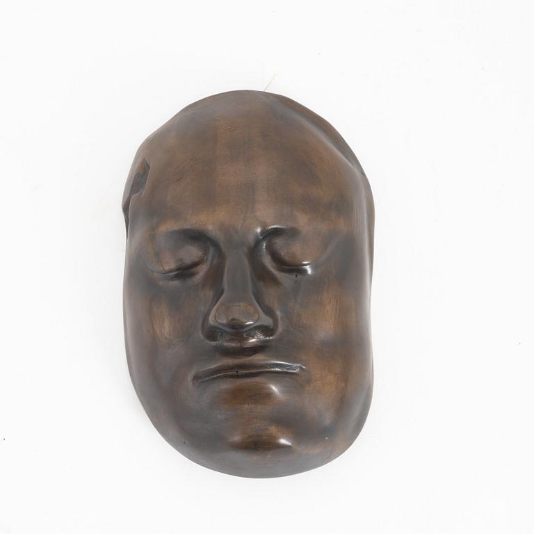 Karl XII:s dödsmask, brons, Finspångs bruk, 1900-tal.