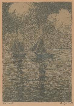 Louis Sparre, etsaus, signeerattu ja numeroitu 9/30.