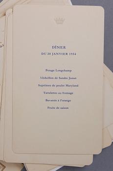 KUNGLIGA MENUER OCH MUSIKPROGRAM, ca 100 st, Sverige 1880-tal till 1950-tal.