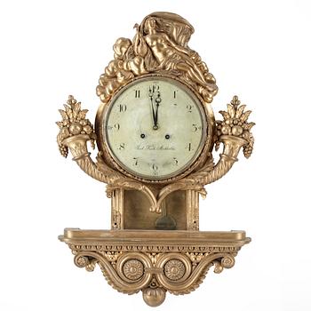 VÄGGPENDYL, sengustavianskt, urtavlan märkt Jacob Kock, verksam 1762-1803 i Stockholm.