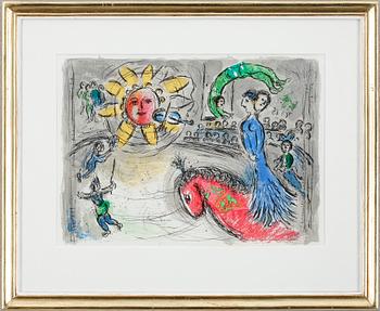 Marc Chagall · MARC CHAGALL, efter, färglitografi, ej signerad.