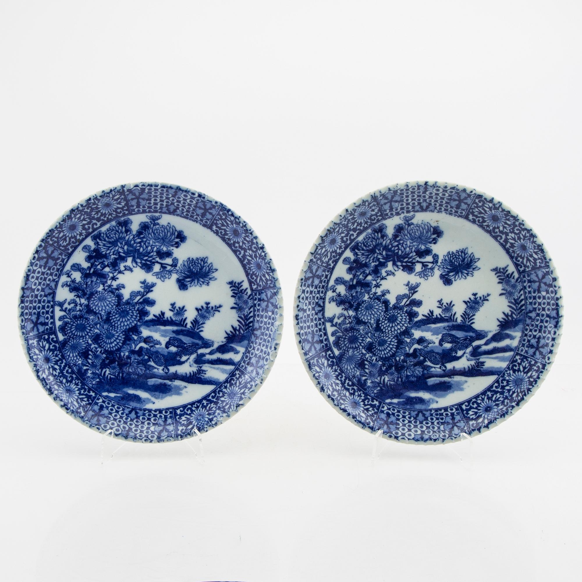 Six glazed ceramic plates from Japan around 1900's.