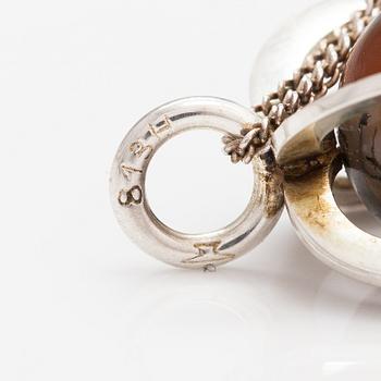 Elis Kauppi, A silver anf moss agate necklace. Kupittaan kulta, Turku.