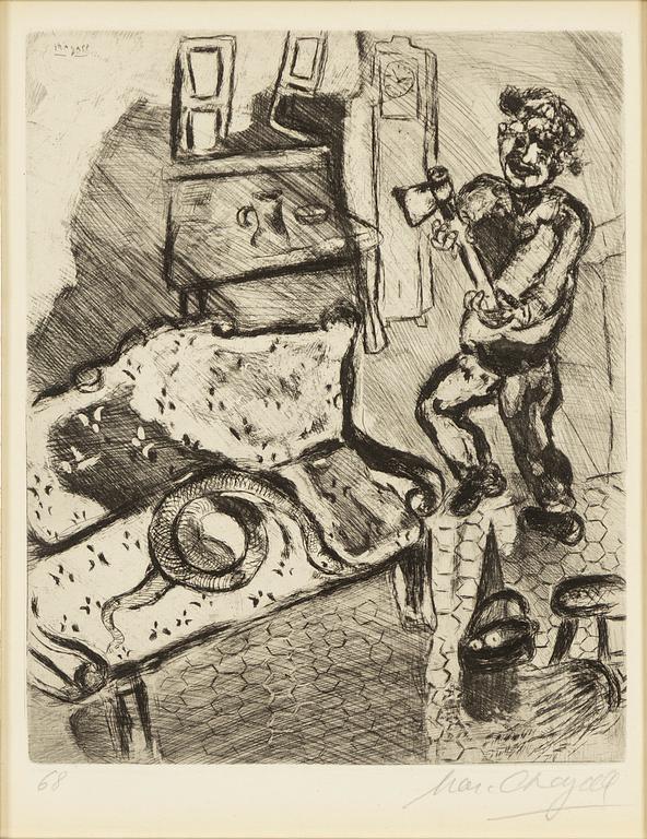 Marc Chagall, "The Villager and the Serpent" from "The Fables of La Fontaine".