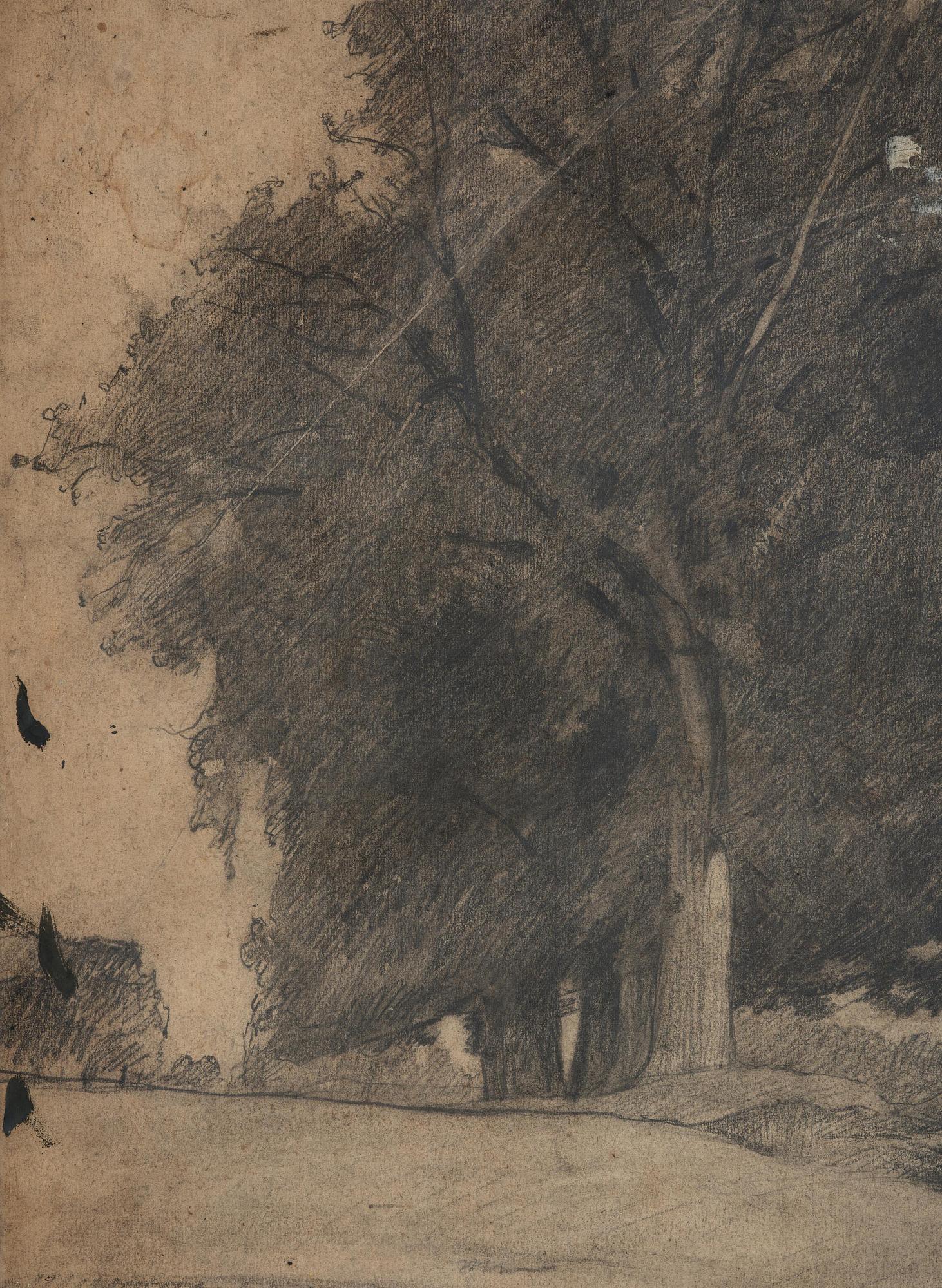 Carl Fredrik Hill, Nude study/Landscape.