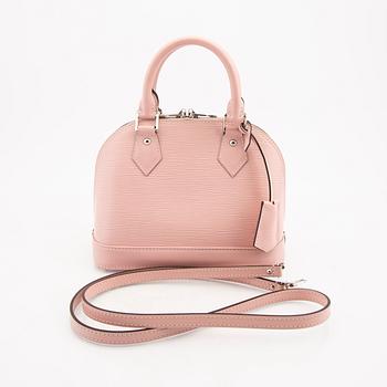What fits in this Alma BB?. The Louis Vuitton Alma BB Epi Rose bag