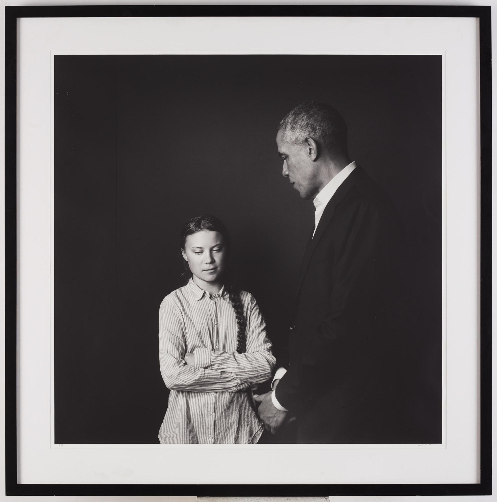 Max Modén, "Greta Thunberg and Barack Obama at the Grand Hotel", 2019.
