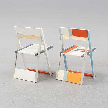 Igor Cronsioe, fällstolar, 2 st, "Sudden Seat", numrerad 83/95, samt HC, Futura Gallery, Stockholm 1983, signerad.