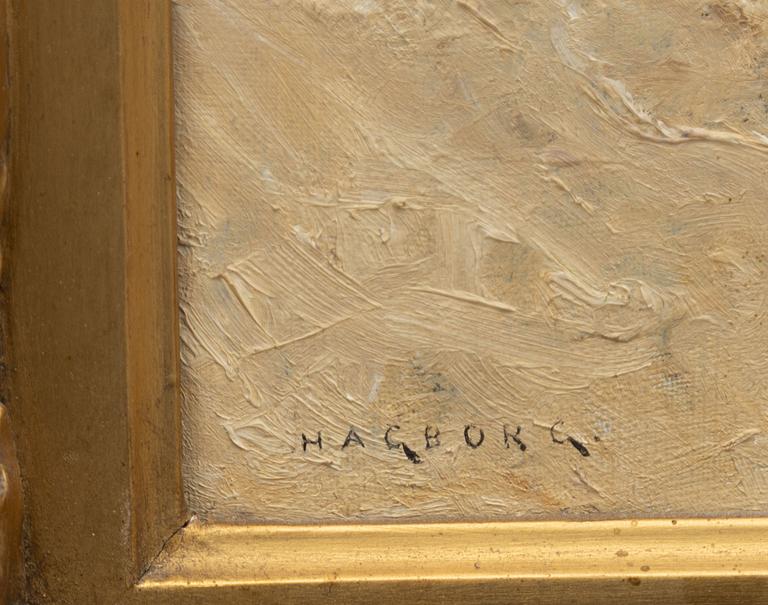 August Hagborg, Musselplockerska på strand.