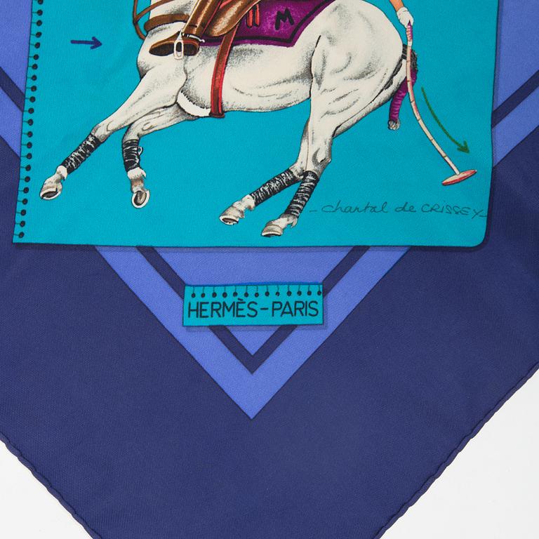 HERMÈS, scarf, "Le Monde du Polo".