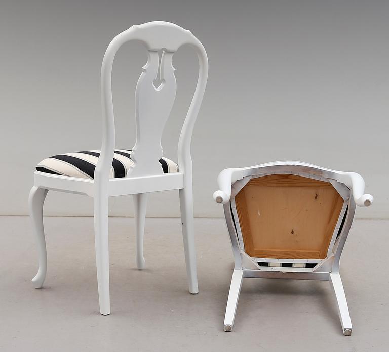 STOLAR, 6 st, rokokostil, 1900-talets andra hälft.