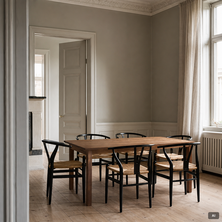 Hans J. Wegner, chairs, 6 pcs, CH24 "The Wishbone Chair", probably Carl Hansen & Son, Odense, Denmark, contemporary production.